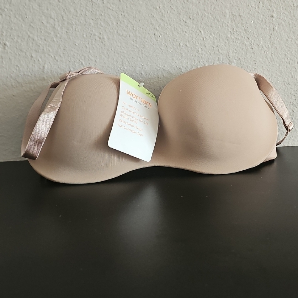 Warner's Tan Strapless Bra